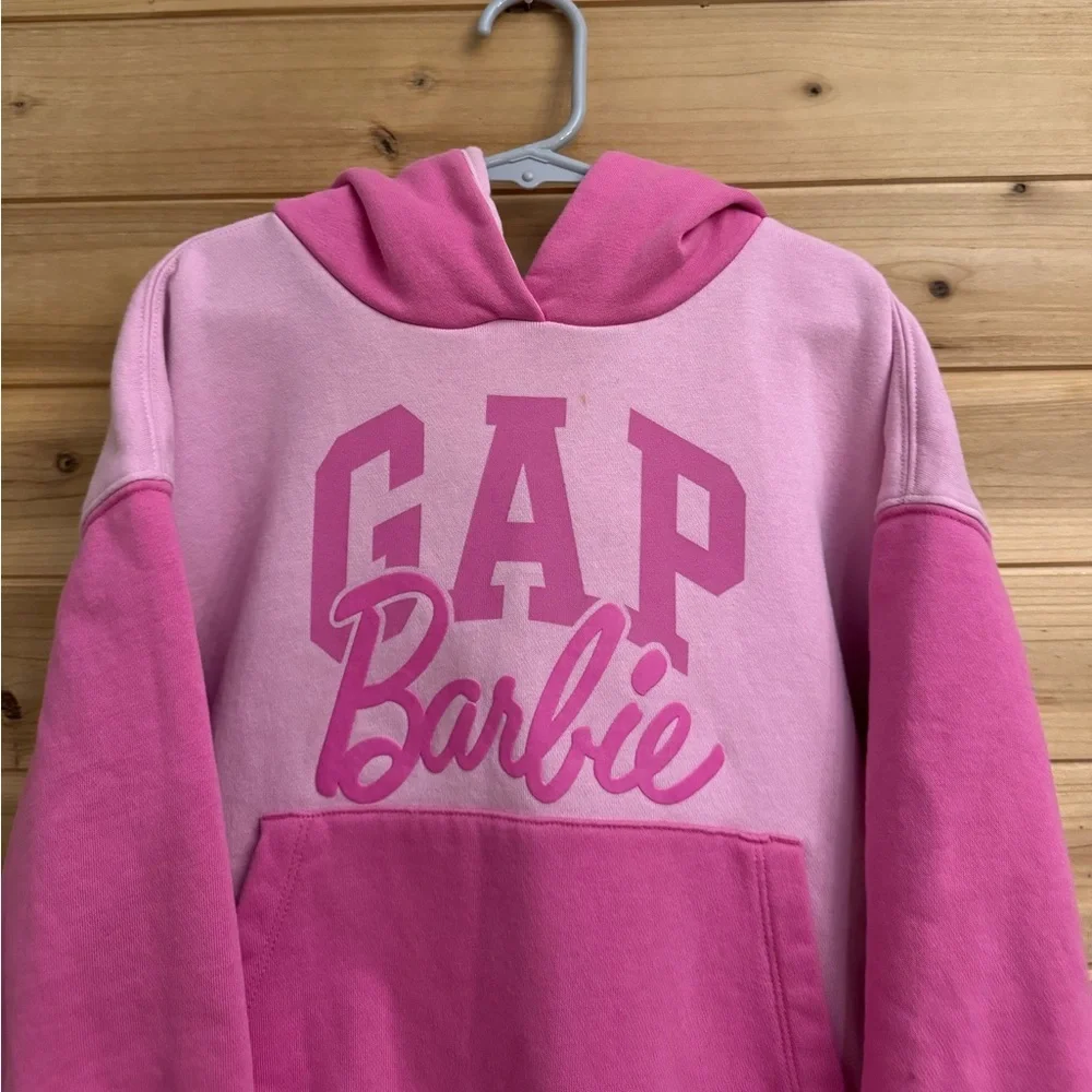 GAP 8/9 Pink Colorblock Barbie Pullover Hoodie Barbiecore Girly Preppy Cozy